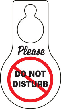 Shaped Hanger Tag: Please Do Not Disturb 9" x 5" - TAD610