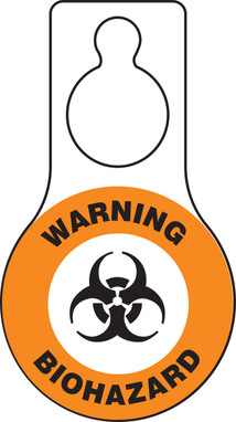 Shaped Hanger Tag: Warning - Biohazard 9" x 5" - TAD633