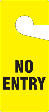 Door Knob Safety Tag: No Entry 9" x 4" 10/Pack - TAD850