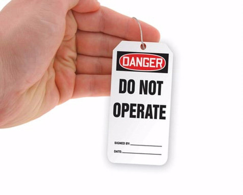 Mini OSHA Danger Safety Tag: Do Not Operate 4 1/4" x 2 1/8" PF-Cardstock 25/Pack - TAM101CTP