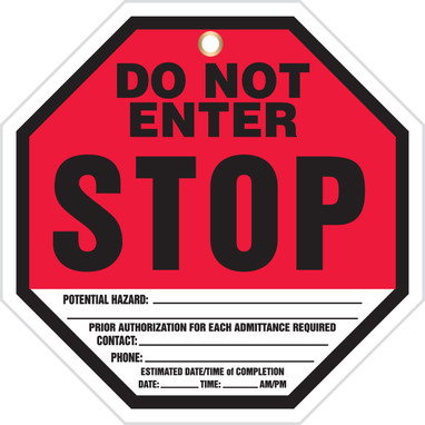 Octo-Tags Safety Tag: Stop- Do Not Enter 8" x 8" PF-Cardstock 5/Pack - TAP842CTM