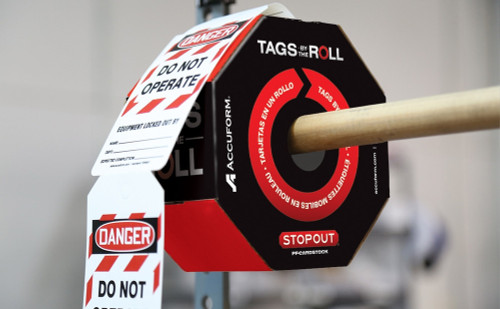 OSHA Caution Tags By-The-Roll: Barricade Tag PF-Cardstock 100/Roll - TAR136