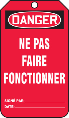 Danger Ne Pas Faire Fonctionner - TCF001CTP