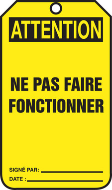 Attention Ne Pas Faire Fonctionner 5 7/8" x 3 1/8" - TCF028CTM