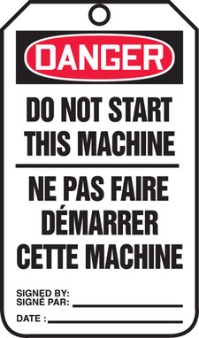 Danger Do Not Start This Machine 5 7/8" x 3 1/8" - TCF131CTM