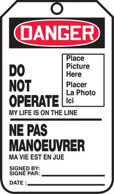 Danger Do Not Operate My Life Is On The Line (W/Photo Slot) - TCF178PTM