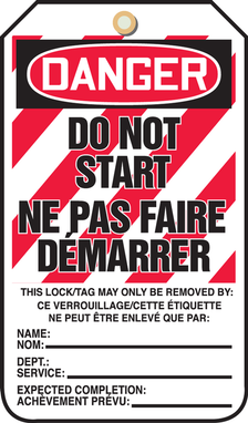 Danger Do Not Start Ne Pas Faire Demarrer 5 7/8" x 3 1/8" - TCF207CTM