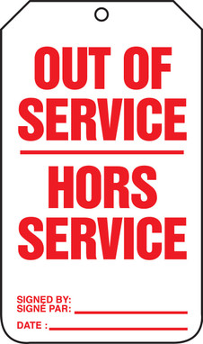 Out Of Service (Bilingual French - Hors Service) - TCF505PTM