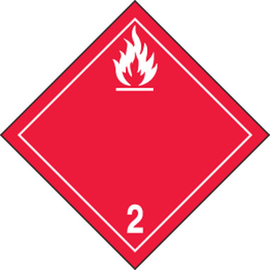 TDG Shipping Labels: Hazard Class 2: Flammable 100mm x 100mm (4" x 4") Adhesive Poly 500/Roll - TCL213EV5