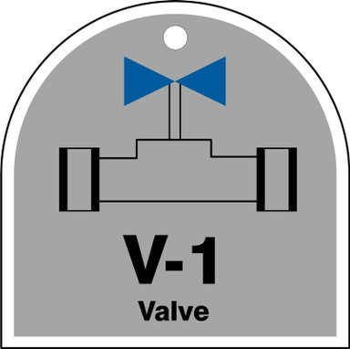 Energy Source Identification ShapeID Tag: Valve Number: 1 Adhesive Dura-Vinyl 5/Pack - TDJ201XVM