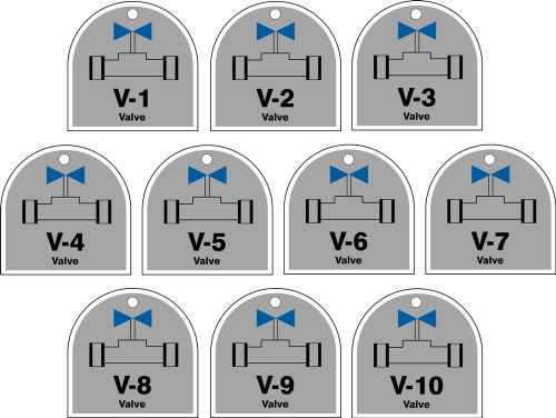 Energy Source Identification ShapeID Tag Series: Valve Adhesive Dura-Vinyl 10/Pack - TDJ220XVR