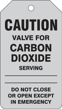 Caution Safety Tag: Valve For Carbon Dioxide RP-Plastic - TDM670PTM