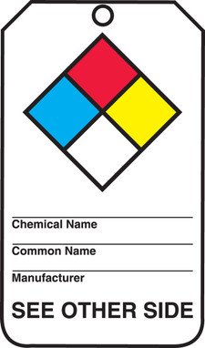 Safety Tag: Hazardous Material - Dual Sided Self-Laminating RP-Plastic 5/Pack - THS105LPM