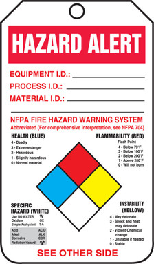 Safety Tag: Hazard Alert RP-Plastic 25/Pack - THS125PTP