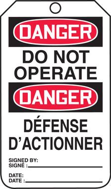 Danger Do Not Operate (English/French) - TMF125PTP