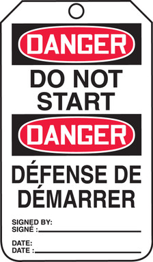Danger Do Not Start (English/French) - TMF129CTP