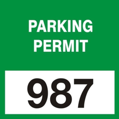 Cling Labels: Parking Permit Green Series: 800-899 3" x 3" Static Cling Vinyl 100/Pack - TNL305GNJ