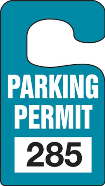 Vertical Hanging Tag: Parking Permit (With Unique Number) Black Series: 700-799 4 7/8" x 2 3/4" 100/Pack - TNT248BKH