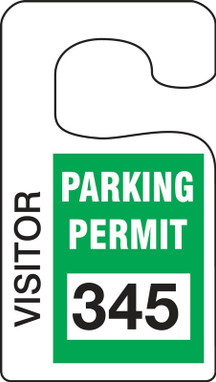 Vertical Hanging Parking Permit: Visitor Parking Permit Purple Series: 400-499 4 7/8" x 2 3/4" 100/Pack - TNT268PRE