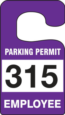 VERTICAL HANGING TAGS: PARKING PERMIT EMPLOYEE Blue Series: 100-199 4 7/8" x 2 3/4" 100/Pack - TNT276BUB