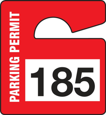 Parking Permit: Small Vertical Hanging Parking Permit Maroon Series: 300-399 3" x 2 3/4" 100/Pack - TNT822MRD
