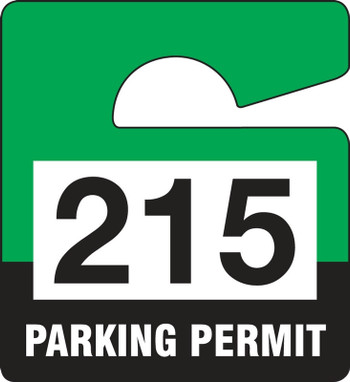 SMALL VERTICAL HANGING PARKING PERMIT: PARKING PERMIT Black Series: 200-299 3" x 2 3/4" 100/Pack - TNT826BKC