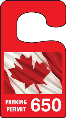 VERTICAL HANGING TAGS: PARKING PERMIT - CANADIAN PRIDE FLAG Brown Series: 500-599 4 7/8" x 2 3/4" 100/Pack - TNT933BRF