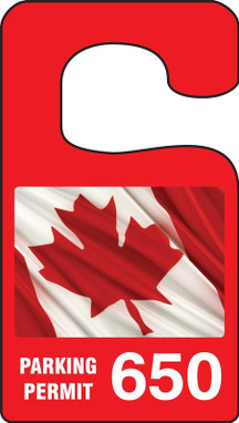 VERTICAL HANGING TAGS: PARKING PERMIT - CANADIAN PRIDE FLAG Orange Series: 500-599 4 7/8" x 2 3/4" 100/Pack - TNT933ORF