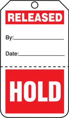 Safety Tag: Release/Hold - Perforated PF-Cardstock 25/Pack - TPP101CTP