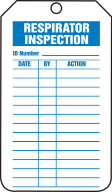 Mini Record Tags: Respirator Inspection 4 1/4" x 2 1/8" PF-Cardstock 25/Pack - TRM107CTP