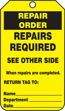 Repair Status Safety Tags: Repair Order PF-Cardstock - TRS247CTP