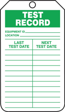 Inspection Status Safety Tag: Test Record RP-Plastic 5/Pack - TRS252PTM