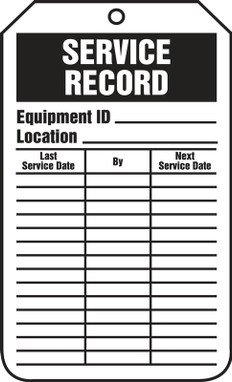 Jumbo Equipment Status Safety Tag: Service Record 8 1/2" x 3 7/8" PF-Cardstock 5/Pack - TRS329CTM