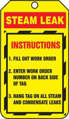 Jumbo Record Safety Tags: Steam Leak 8 1/2" x 3 7/8" PF-Cardstock 5/Pack - TRS343CTM