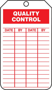 Jumbo Record Safety Tag: Quality Control 8 1/2" x 3 7/8" PF-Cardstock 25/Pack - TRS344CTP