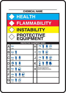 HMCIS Chemical Sign: Protective Equipment 14" x 10" Plastic 1/Each - ZFD843VP