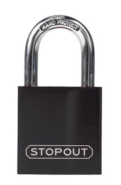 STOPOUT Anodized Aluminum Padlocks 1 1/2" Blue Keyed Differently Shackle Clearance Ht.: 1" 1/Each - KDL660BU