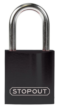 STOPOUT Compact Anodized Aluminum Padlocks 1 1/4" Blue Keyed Differently Shackle Clearance Ht.: 1" 1/Each - KDL401BU