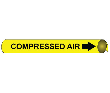 Pipemarker Precoiled - Compressed Air B/Y - Fits 3/4"-1" Pipe - A4023