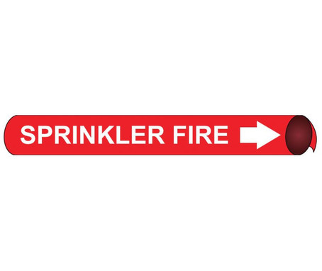 Pipemarker Precoiled - Sprinkler Fire W/R - Fits 1 1/8"-2 3/8" Pipe - B4095