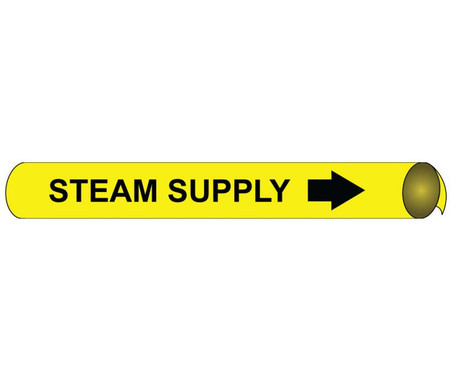 Pipemarker Precoiled - Steam Supply B/Y - Fits 1 1/8"-2 3/8" Pipe - B4099