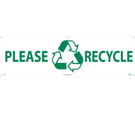 Please (Graphic) Recycle - 3Ft X 10Ft - Polyethylene - BT37