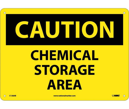 Caution: Chemical Storage Area - 10X14 - .040 Alum - C126AB