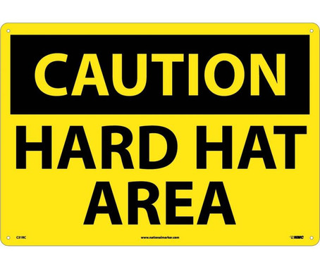 Caution: Hard Hat Area - 14X20 - Rigid Plastic - C31RC