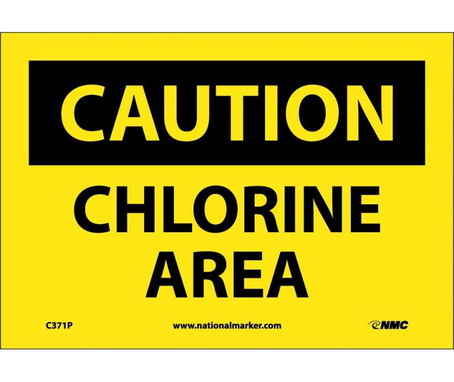 Caution: Chlorine Area - 7X10 - PS Vinyl - C371P