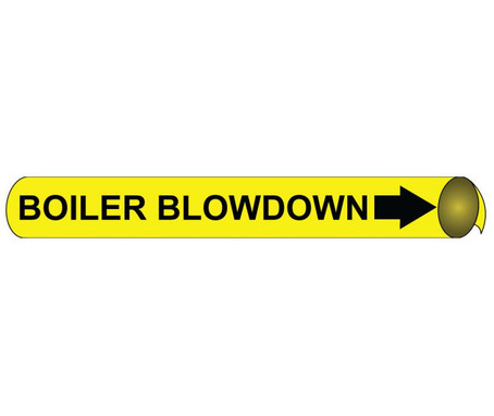 Pipemarker Precoiled - Boiler Blowdown B/Y - Fits 2 1/2"-3 1/4" Pipe - C4007