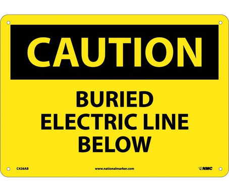 Caution: Buried Electric Line Below - 10X14 - .040 Alum - C426AB