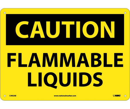 Caution: Flammable Liquids - 10X14 - .040 Alum - C492AB