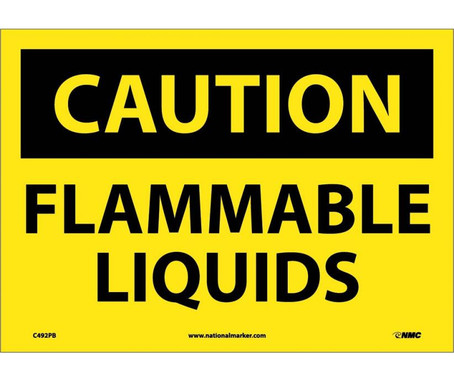 Caution: Flammable Liquids -10X14 - PS Vinyl - C492PB