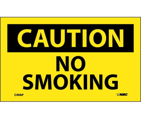 Caution: No Smoking - 3X5 - PS Vinyl - Pack of 5 - C49AP